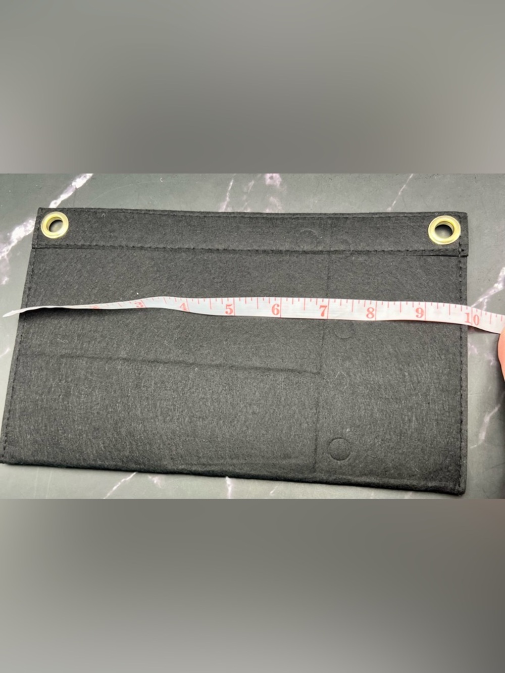 Large Black with Gold Felt Bag insert w/Slip Pocket. 10”x6” NWOT